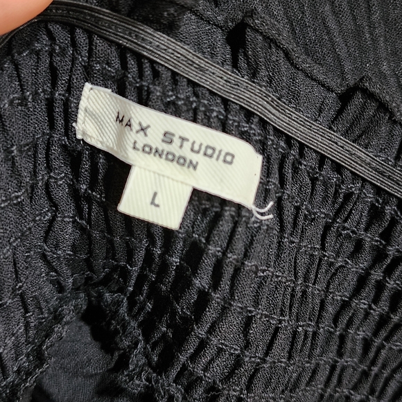 Max Studio Black Tiered Maxi Skirt Ruched Waist Size L - Picture 8 of 12